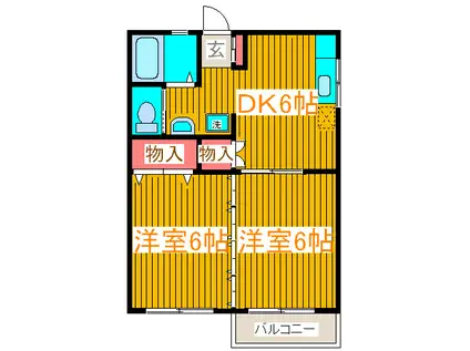 コーポそうだい(2DK/1階)の間取り写真