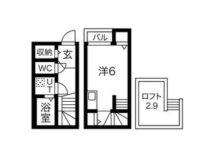 ルークス名古屋(1K/1階)の間取り写真