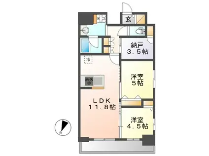 プレサンスジェネ上前津(2LDK/14階)の間取り写真