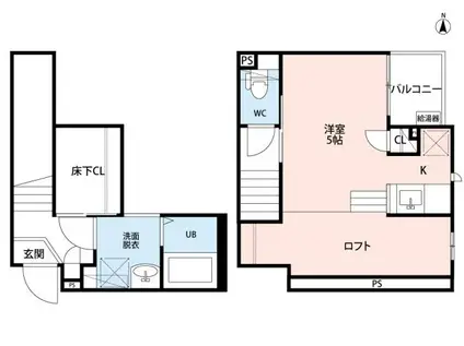 CB久留米ステラ(1K/2階)の間取り写真