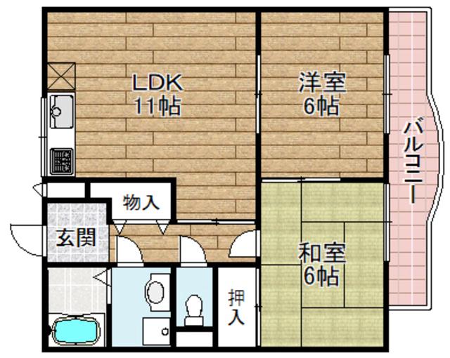 CASA(2LDK/3階)の間取り写真