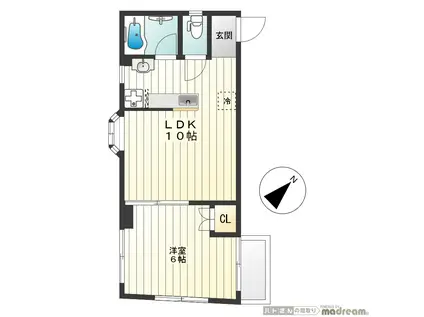 レクトピア大井(1LDK/3階)の間取り写真