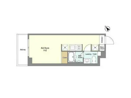 オープンブルーム和光(ワンルーム/1階)の間取り写真