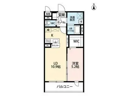 LEGRANDII(1LDK/4階)の間取り写真