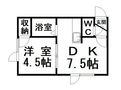 アーバンエステートYS(1DK/2階)の間取り写真
