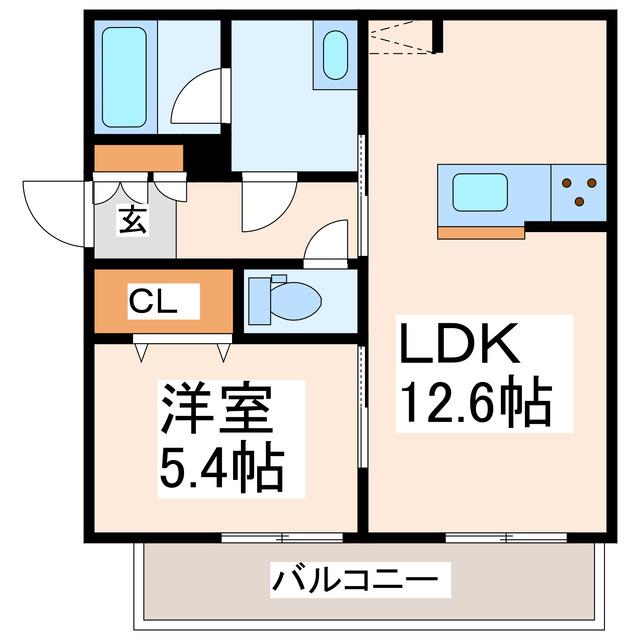 CARREFOUR菊陽(1LDK/3階)の間取り写真