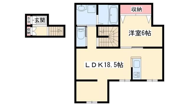 DALEHOME(1LDK/2階)の間取り写真