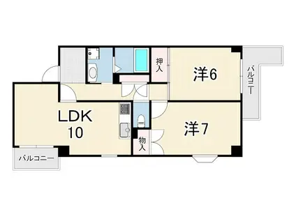 雅マンションパ-トⅡ(2LDK/2階)の間取り写真