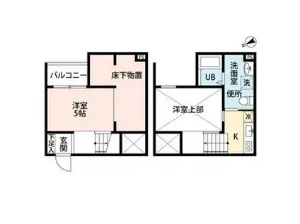 GRANDE MARE 枇杷島グランマーレビ(ワンルーム/2階)の間取り写真