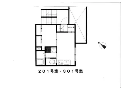 WOLVES VALLEY(1DK/2階)の間取り写真