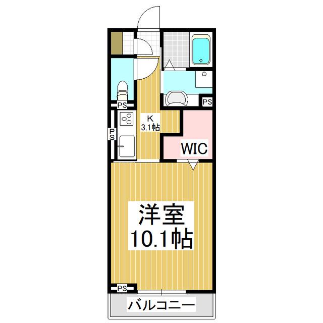 コンフォーティア飯田八幡(1K/3階)の間取り写真