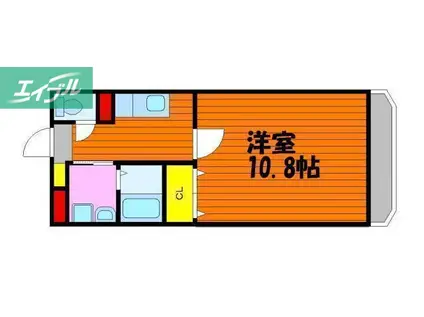 マリベール(1K/3階)の間取り写真