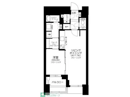 ドゥ・トゥール イースト棟(1LDK/47階)の間取り写真