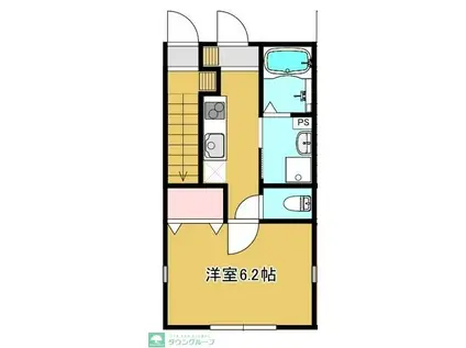 プルメリア八王子(1K/1階)の間取り写真