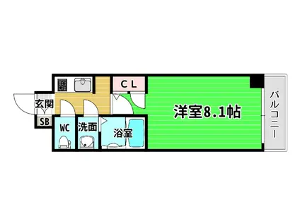 サムティ阿波座ベルシア(1K/13階)の間取り写真