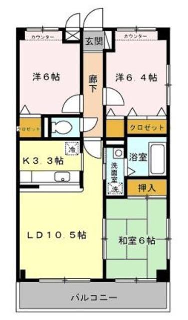 コンフォール(3LDK/1階)の間取り写真