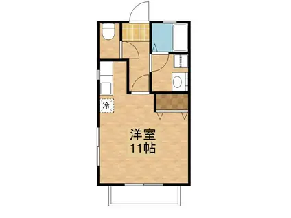 コーポ大手II(ワンルーム/1階)の間取り写真