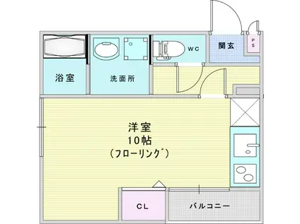 PARK HOKULE`A(ワンルーム/2階)の間取り写真