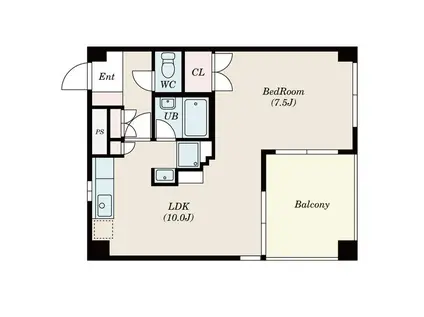 シャトーブラン59(1LDK/4階)の間取り写真