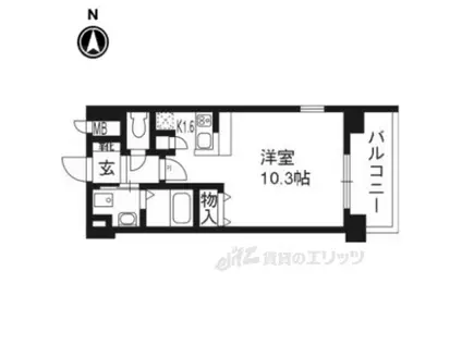 エイペックス京都室町(1K/5階)の間取り写真