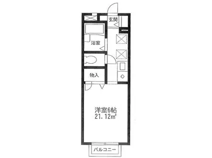 シャコンヌ(1K/1階)の間取り写真