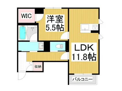 モダンヒルズ(1LDK/4階)の間取り写真