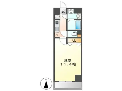 クピットガーデン千代田(1K/6階)の間取り写真