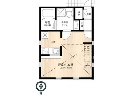 プリマメッツァ壱番館(ワンルーム/1階)の間取り写真