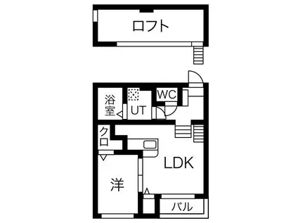 クローバーコート日比野(1SLDK/1階)の間取り写真