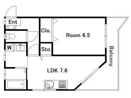 ANGELIQUE(1DK/4階)の間取り写真