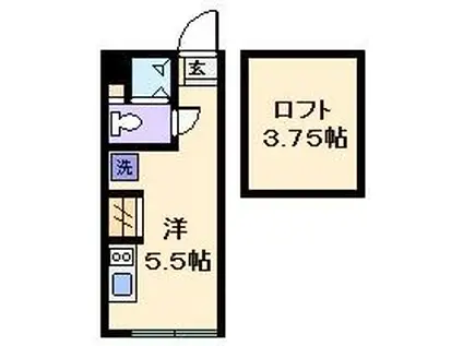 フロレゾン北千住(ワンルーム/2階)の間取り写真