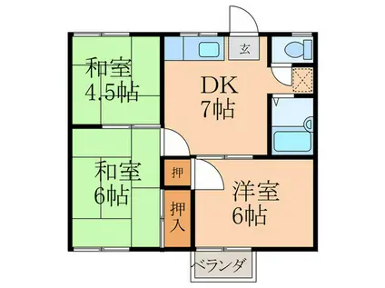 ハイツK・M(3DK/2階)の間取り写真