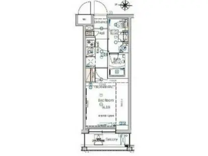 マーロ立石(1K/3階)の間取り写真