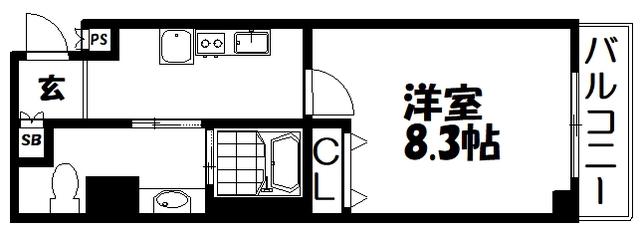 アートグレイス(1K/2階)の間取り写真