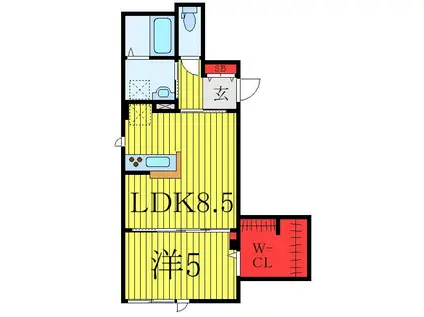 LA CREMA 池袋本町(1LDK/2階)の間取り写真