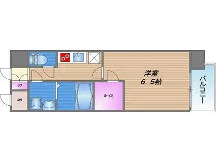 エスプレイス大阪城サウスコンフォート(1K/8階)の間取り写真