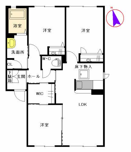 グランドハイツソフィア(3LDK/1階)の間取り写真