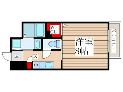 ダ―シャモリ(1K/6階)の間取り写真