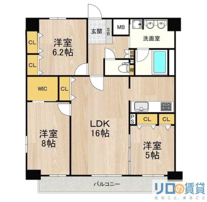 セノアタワー新大阪(3LDK/14階)の間取り写真