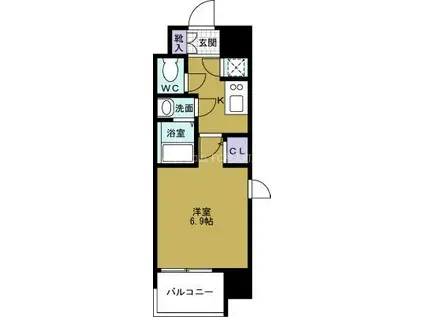 ファーストレジデンス大阪ベイサイド(1K/4階)の間取り写真