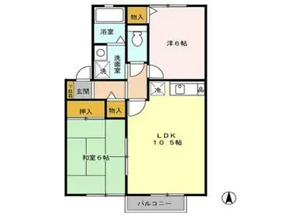 パティオ(2LDK/1階)の間取り写真