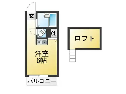 カーサプリマベ-ラ(ワンルーム/2階)の間取り写真