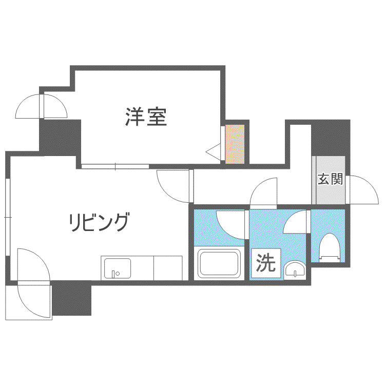 コートロティ大通(1LDK/11階)の間取り写真