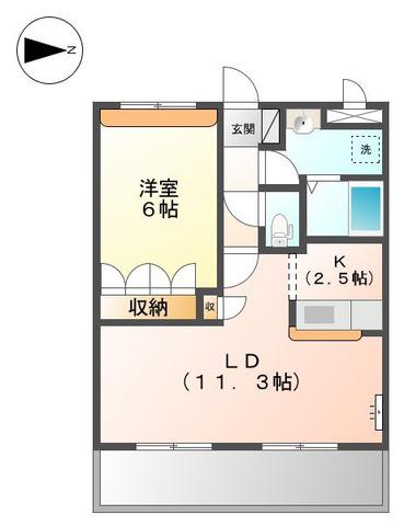 サンシャイン1号館(1LDK/1階)の間取り写真