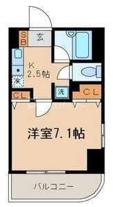 K・Mコート(1K/6階)の間取り写真