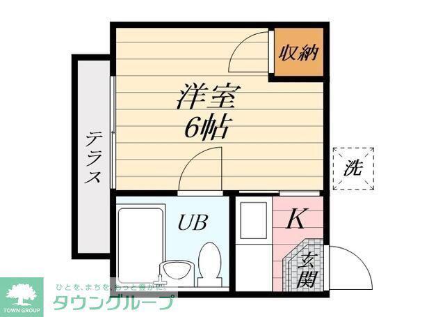 泉町ハイツ(1K/1階)の間取り写真