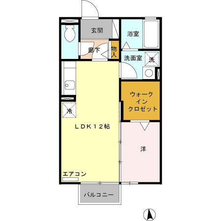 名鉄小牧線 味鋺駅 徒歩12分 2階建 築19年(1LDK/2階)の間取り写真