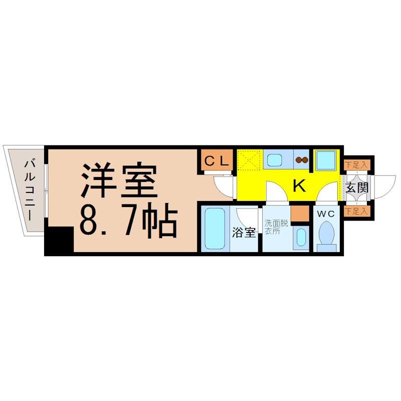 エルスタンザ徳川(1K/10階)の間取り写真