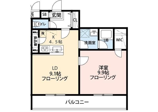 ファランドール中野(1LDK/3階)の間取り写真