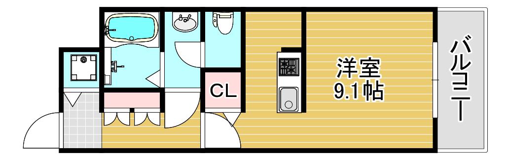 アドバンス西梅田(1K/7階)の間取り写真